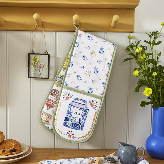 Ulster Weavers Tea Tins Double Oven Glove One Size in Multi - Double Oven Glove - Ulster Weavers