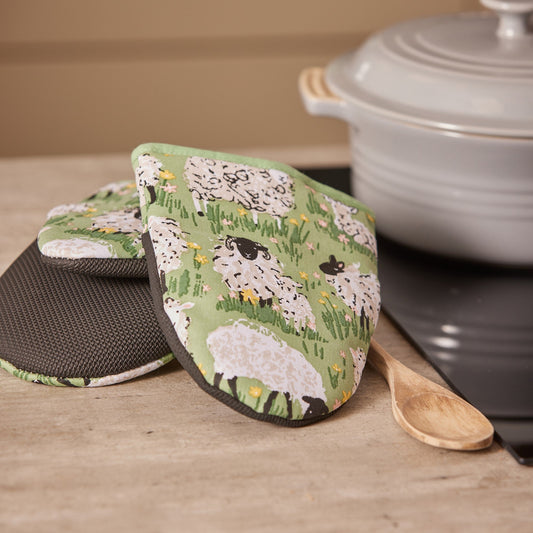 Ulster Weavers Woolly Sheep Micro Mitt - Pair One Size in Green - Micro Mitts - Ulster Weavers