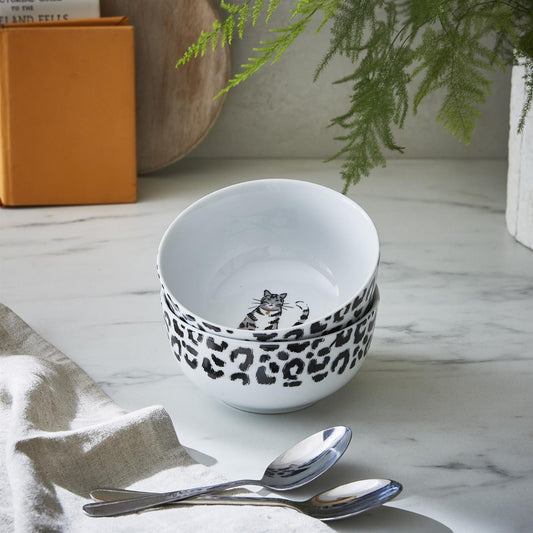 Ulster Weavers Feline Friends Bowl - Porcelain - 4 Pack One Size in White - Bowls - Ulster Weavers