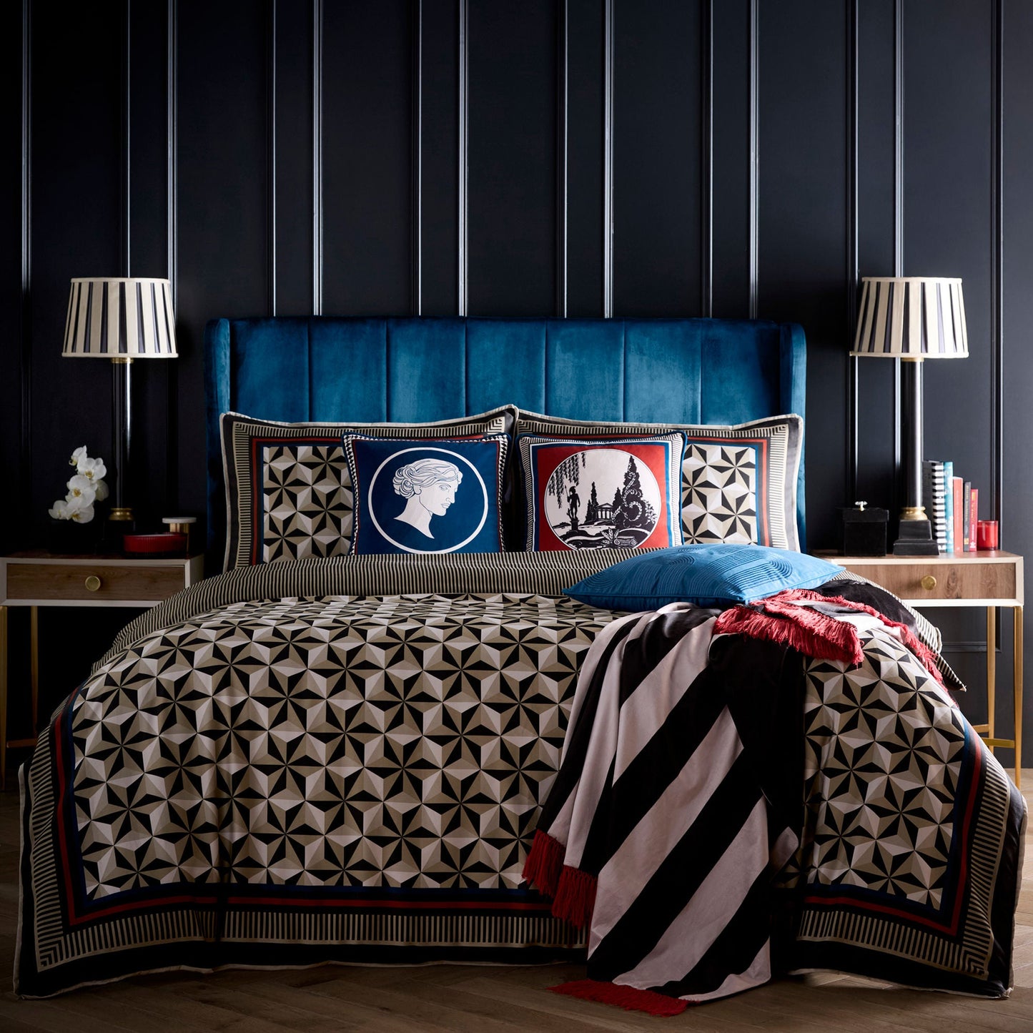 Arcadia Cushion in Red 43 x 43cm