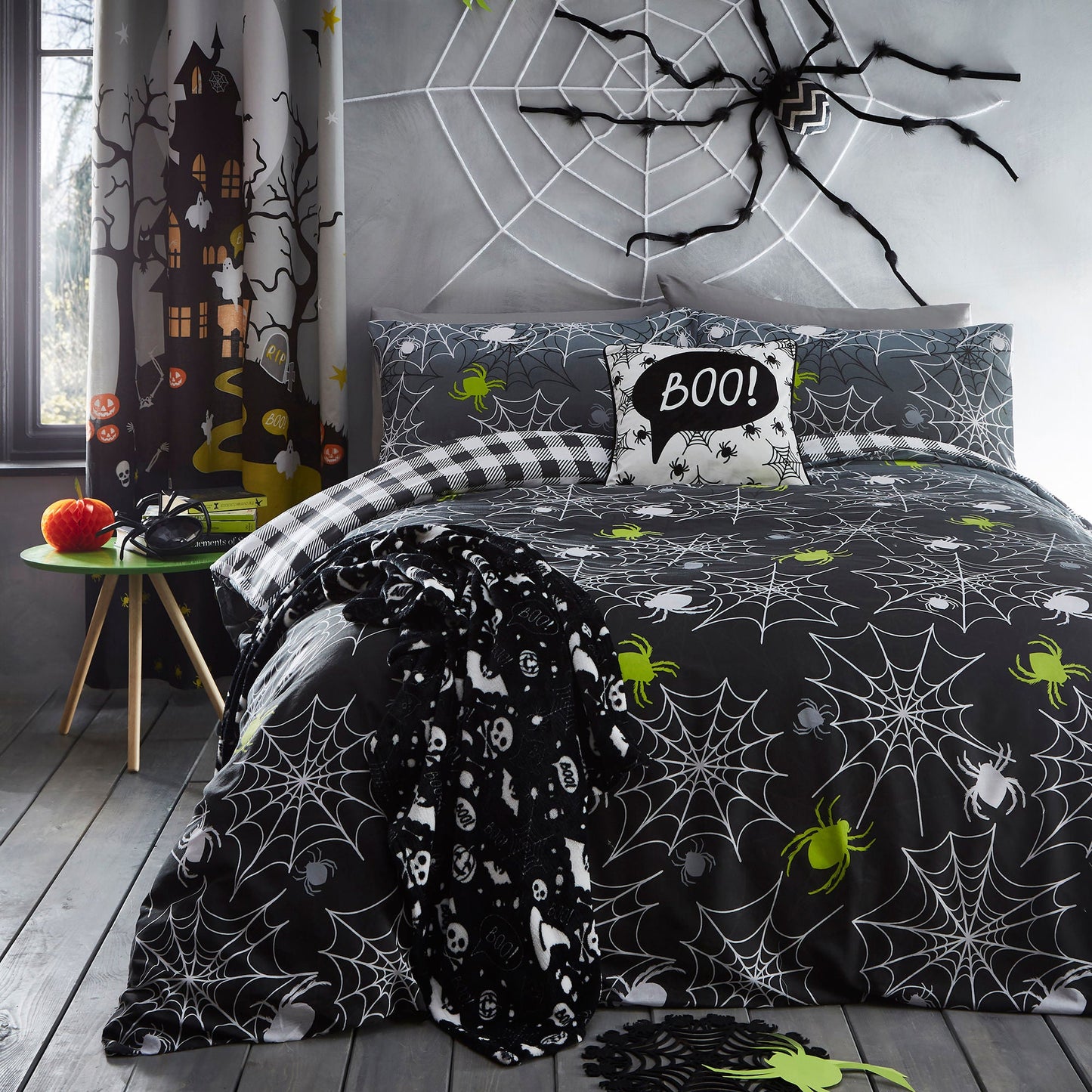 Boo Cushion by Bedlam in Black 43 x 43cm - Cushion - Bedlam