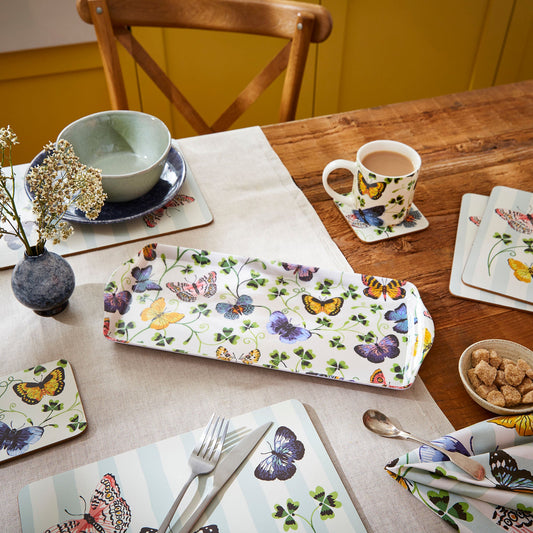 Butterfly Grove Small Serving Tray in Blue