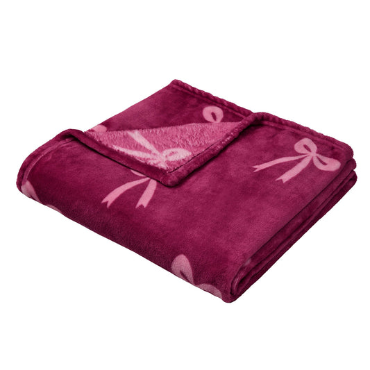 Bows Throw in Berry 120 x 150cm - Throw - Fusion