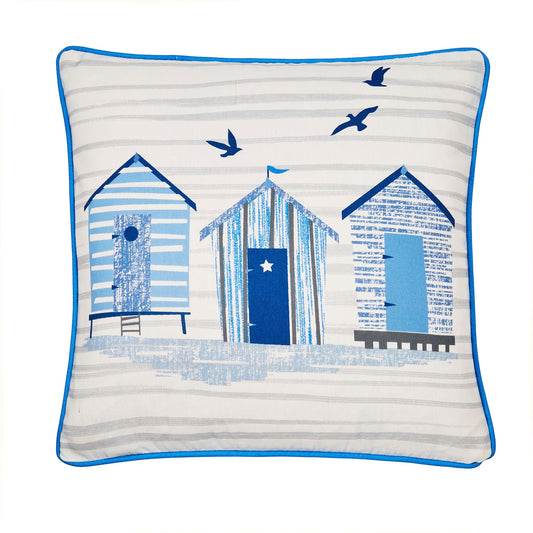 Beach Huts Outdoor Cushion by Fusion in Blue 43 x 43cm - Cushion - Fusion
