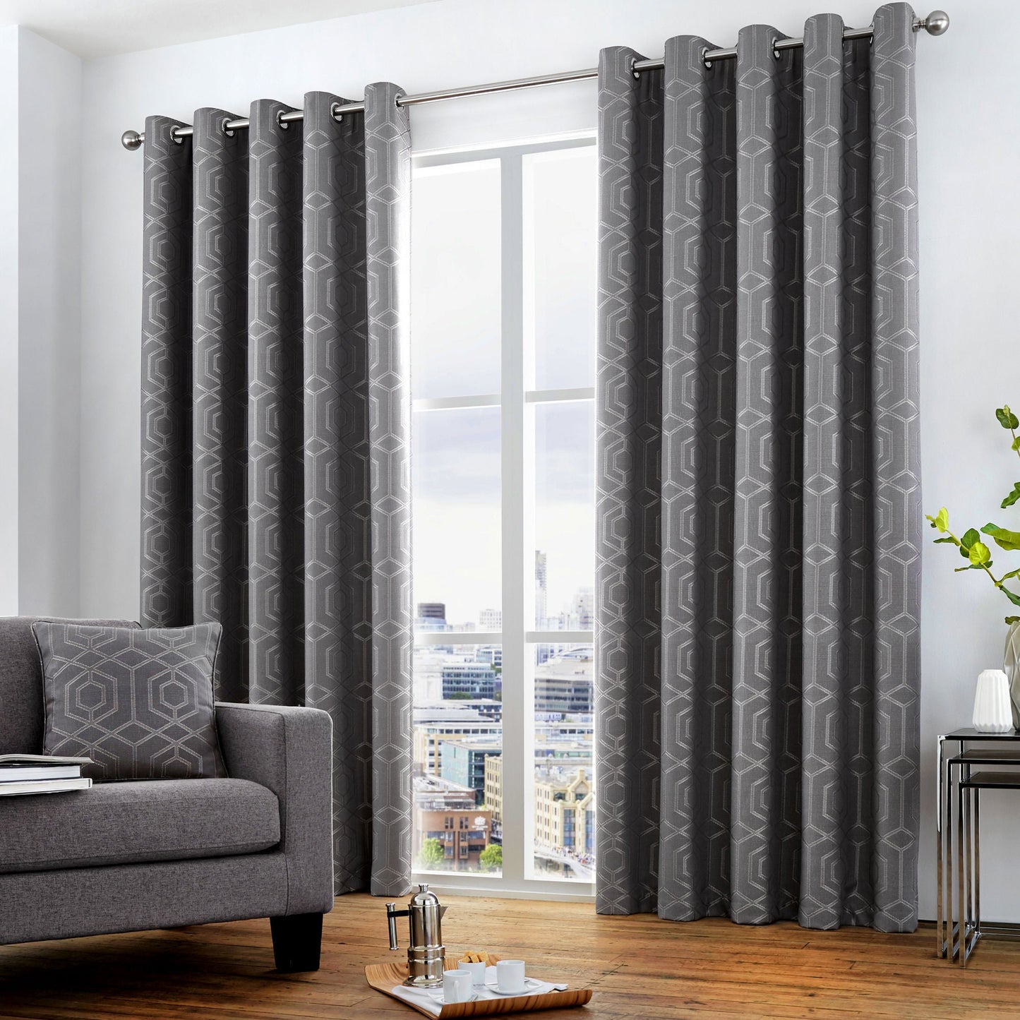 Camberwell Cushion by Curtina in Graphite 43 x 43cm - Cushion - Curtina