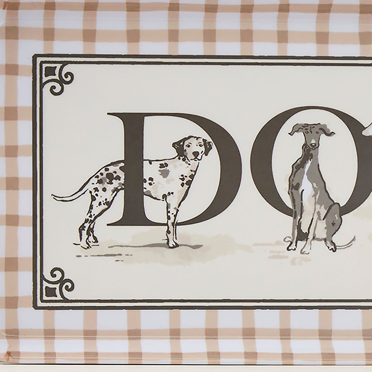 Country Dogs Small Serving Tray in Brown