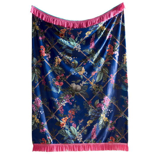 Cotswold Fantasia Throw by Laurence Llewelyn-Bowen in Navy 130 x 180cm - Throw - Laurence Llewelyn-Bowen