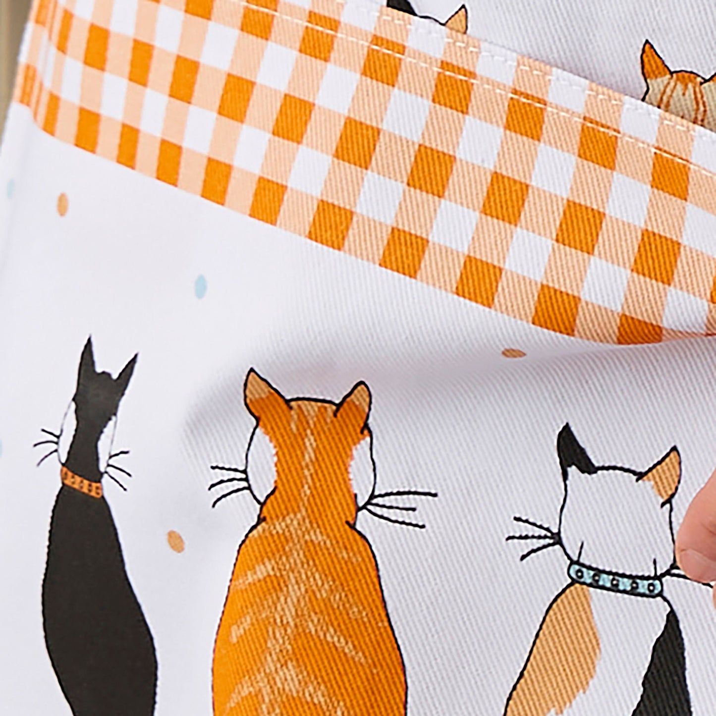 Cats In Waiting 2026 Cotton Apron in Orange