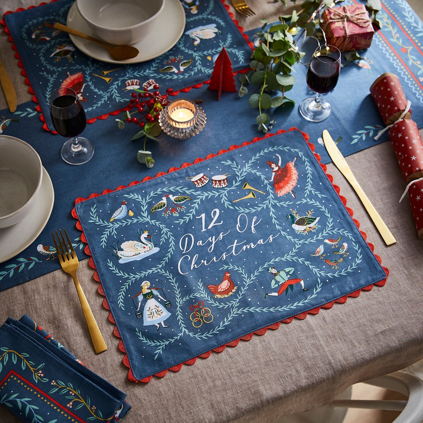 Ulster Weavers 12 Days of Christmas Table Runner One Size in Green - Table Runners - Ulster Weavers