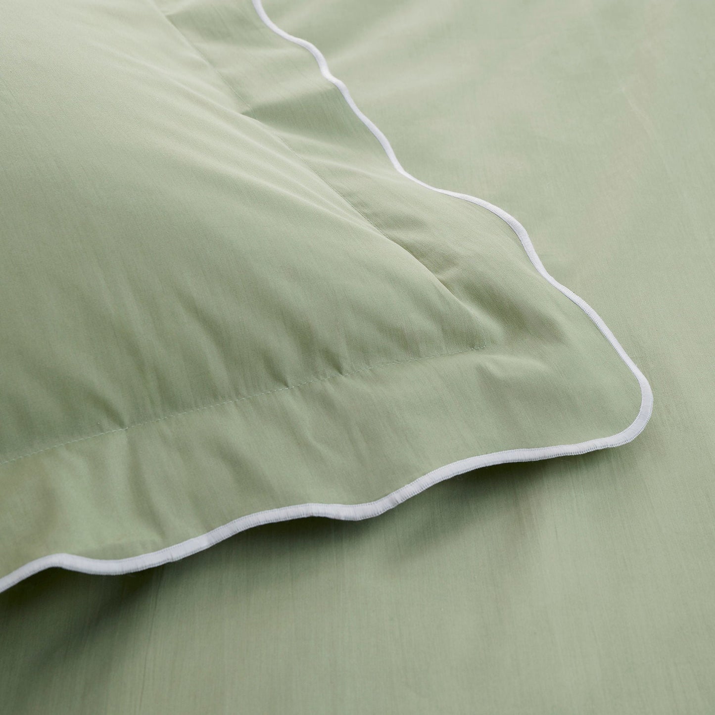 Scallop Edge Duvet Cover Set in Green - Duvet Cover Set - Appletree