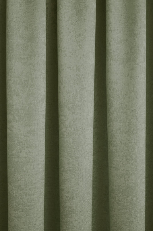 Galaxy Pair of Pencil Pleat Curtains by Fusion in Green - Pair of Pencil Pleat Curtains - Fusion