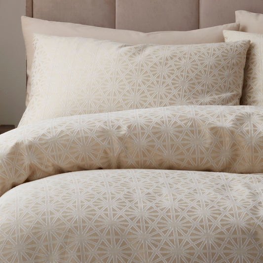 Geo Jacquard Duvet Cover Set in Natural - Duvet Cover Set - Appletree