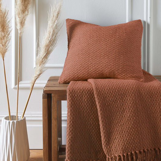 Hayden Cushion by Drift Home in Terracotta 43 x 43cm - Cushion - Drift Home