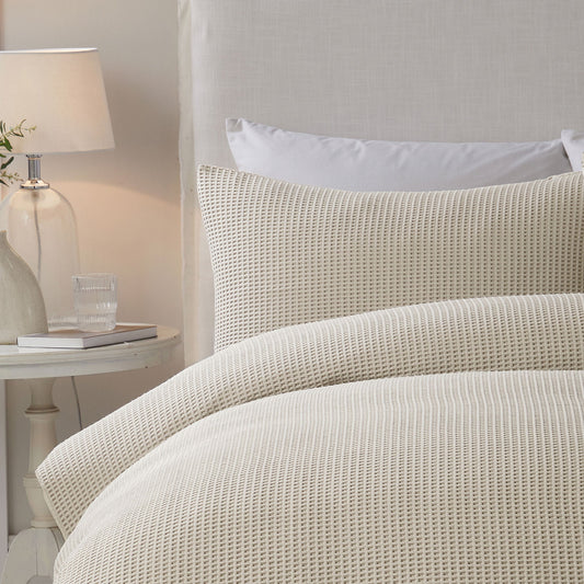 Lindly Duvet Cover Set by Serene in Natural - Duvet Cover Set - Serene