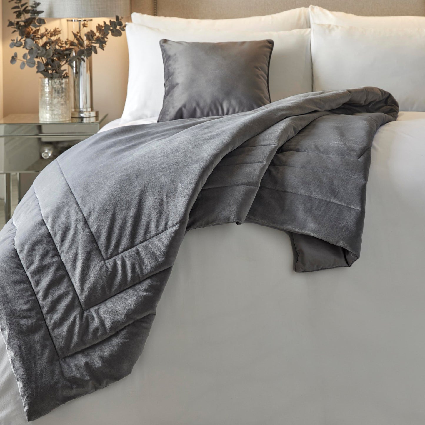 Melanie Filled Cushion by Soiree in Slate 43 x 43cm - Filled Cushion - Soiree