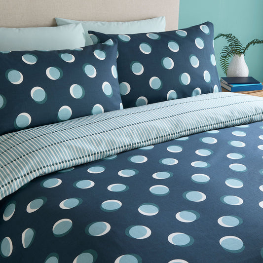 Polka Spot Duvet Cover Set in Blue