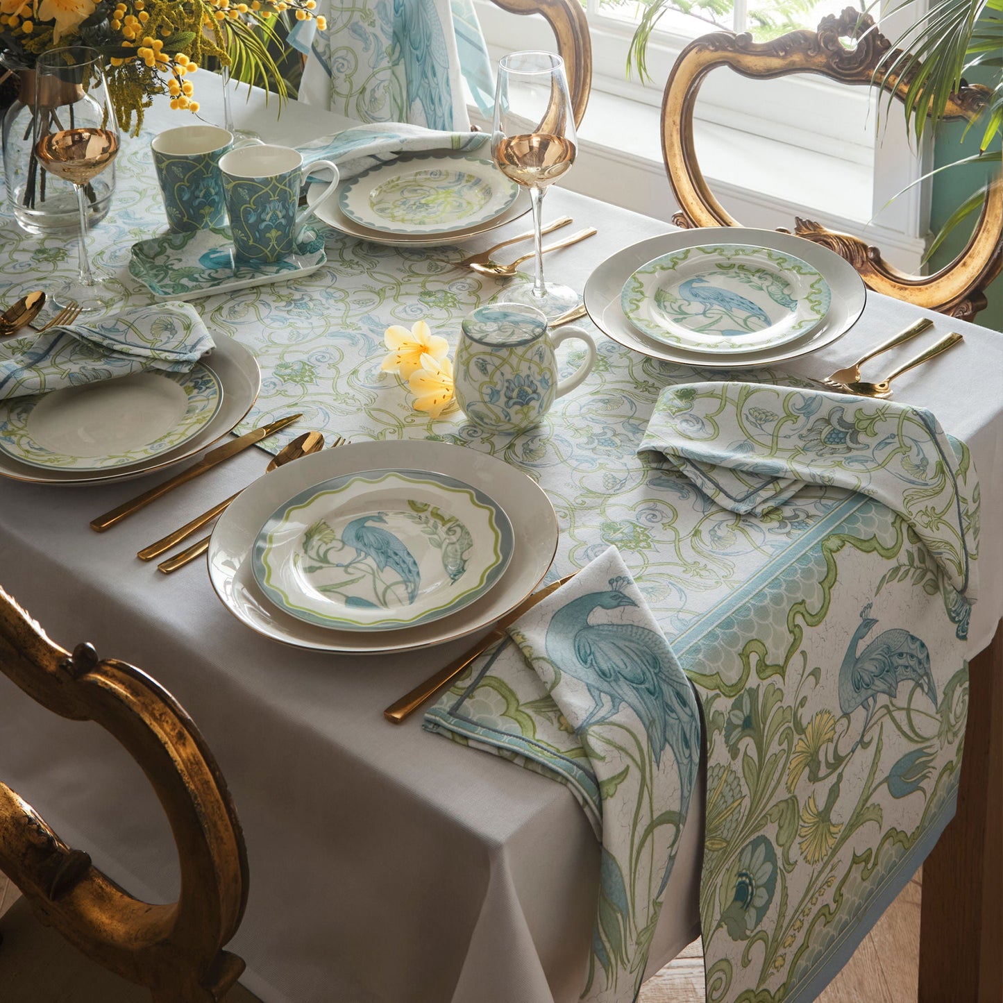 Palm Court Mug and Tray Set in Multicolour - Mug and Tray Set - Laurence Llewelyn-Bowen