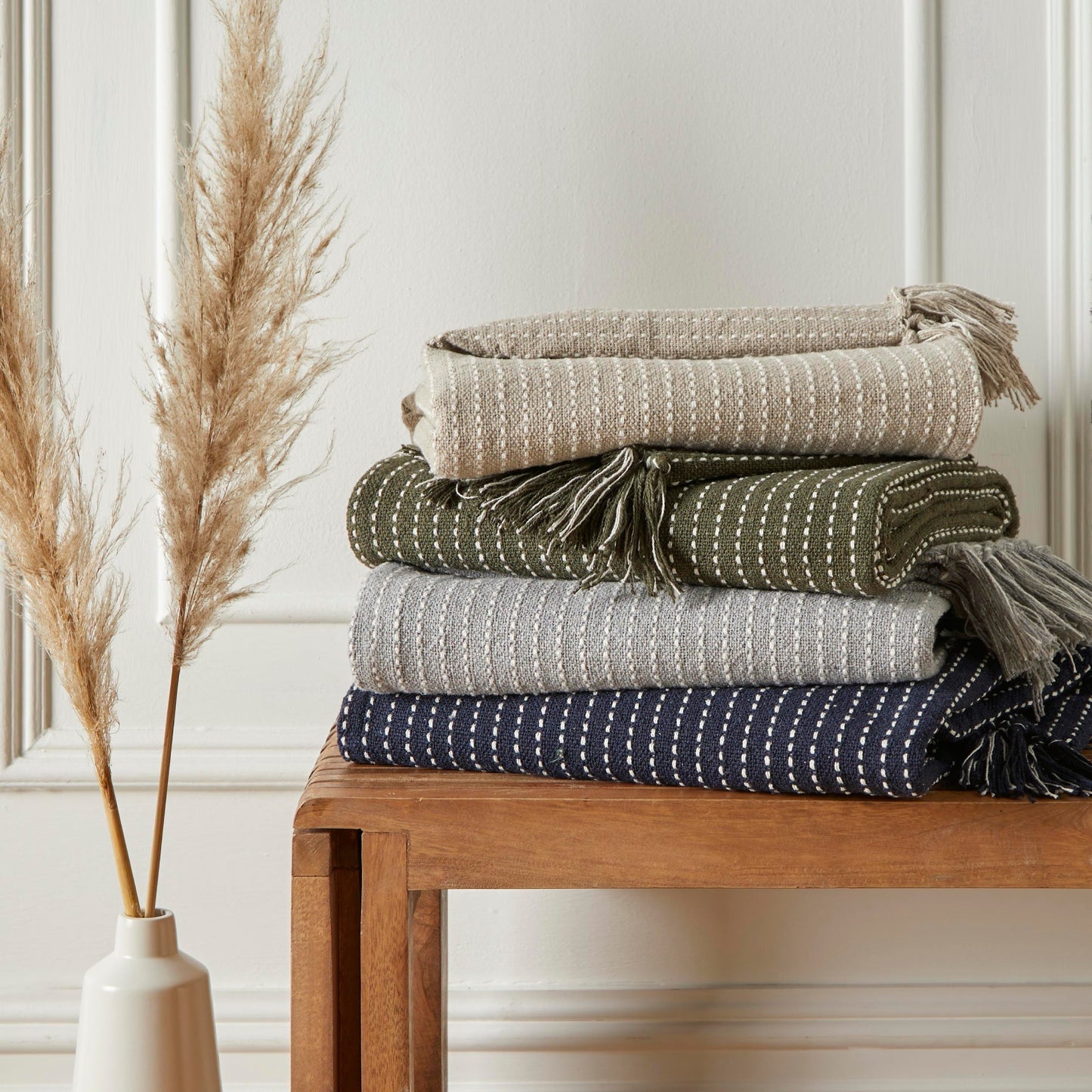 Quinn Throw by Drift Home in Grey 130 x 180cm - Throw - Drift Home