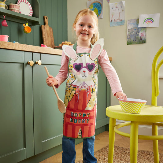 Rosie Rabbit Kids Shaped PVC Apron in Multicolour