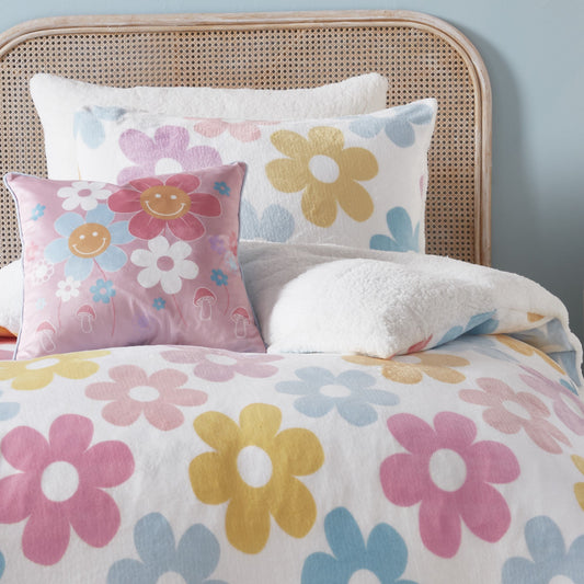 Retro Flower Duvet Cover Set by Bedlam in Multi - Duvet Cover Set - Bedlam