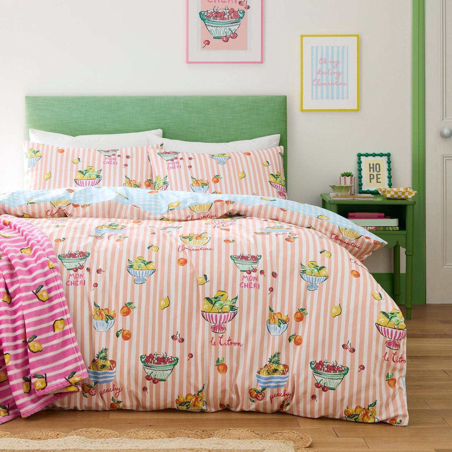 Summer Fruits Throw in Pink 120 x 150cm