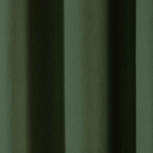 Sorbonne Pair of Eyelet Curtains by Fusion in Bottle Green - Pair of Eyelet Curtains - Fusion