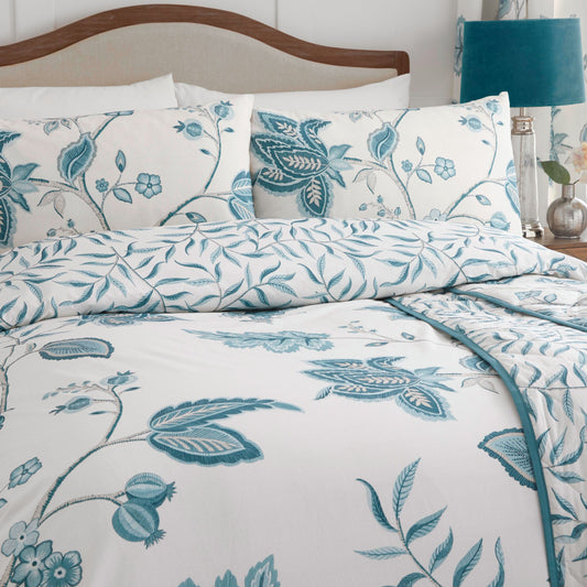 Samira Duvet Cover Set by Dreams & Drapes Design in Teal - Duvet Cover Set - Dreams & Drapes Design