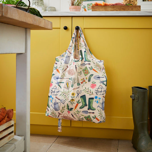 Time to Grow Foldable Tote Bag Medium in Green