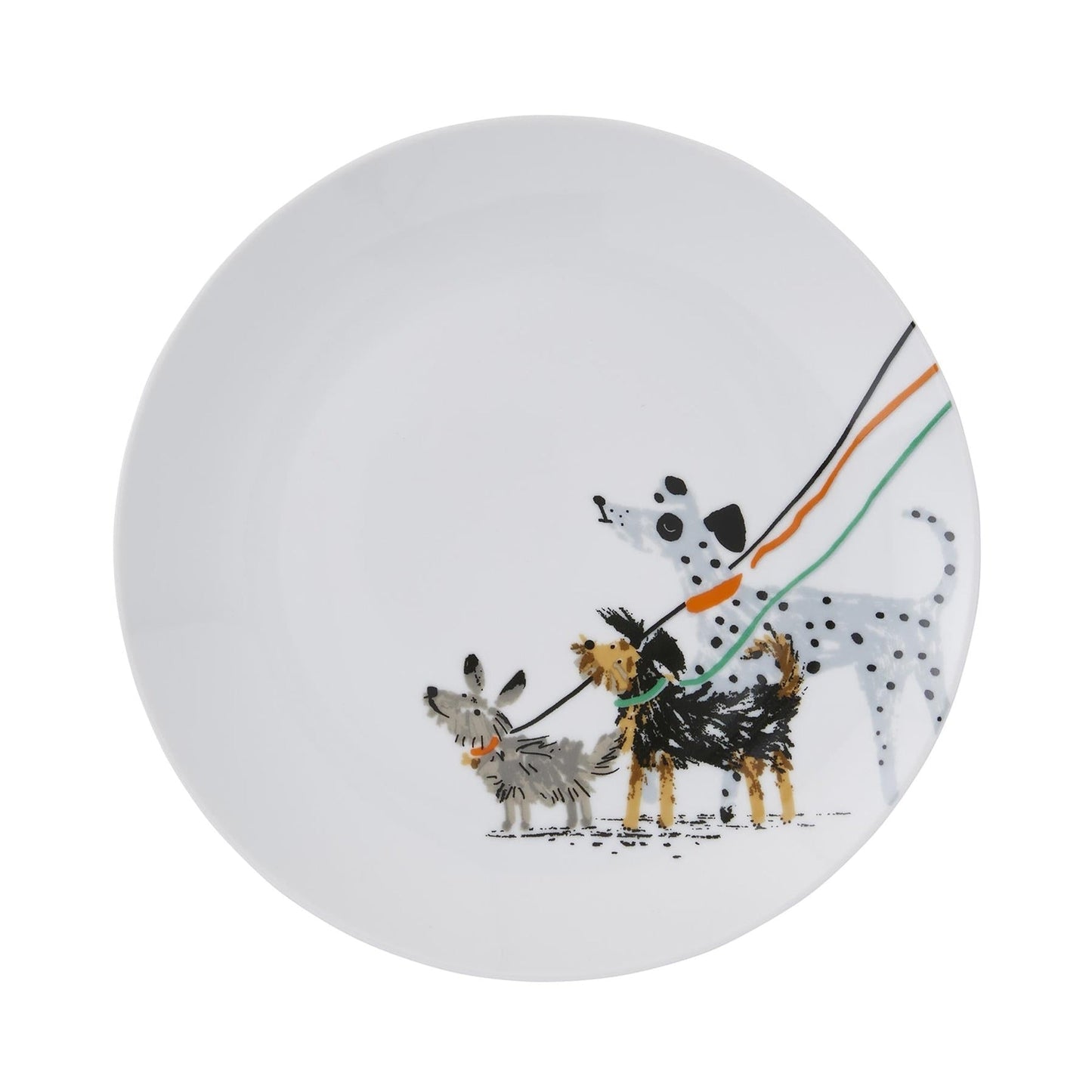 Ulster Weavers Dog Days Side Plate - Porcelain - 4 Pack One Size in White - Plates - Ulster Weavers