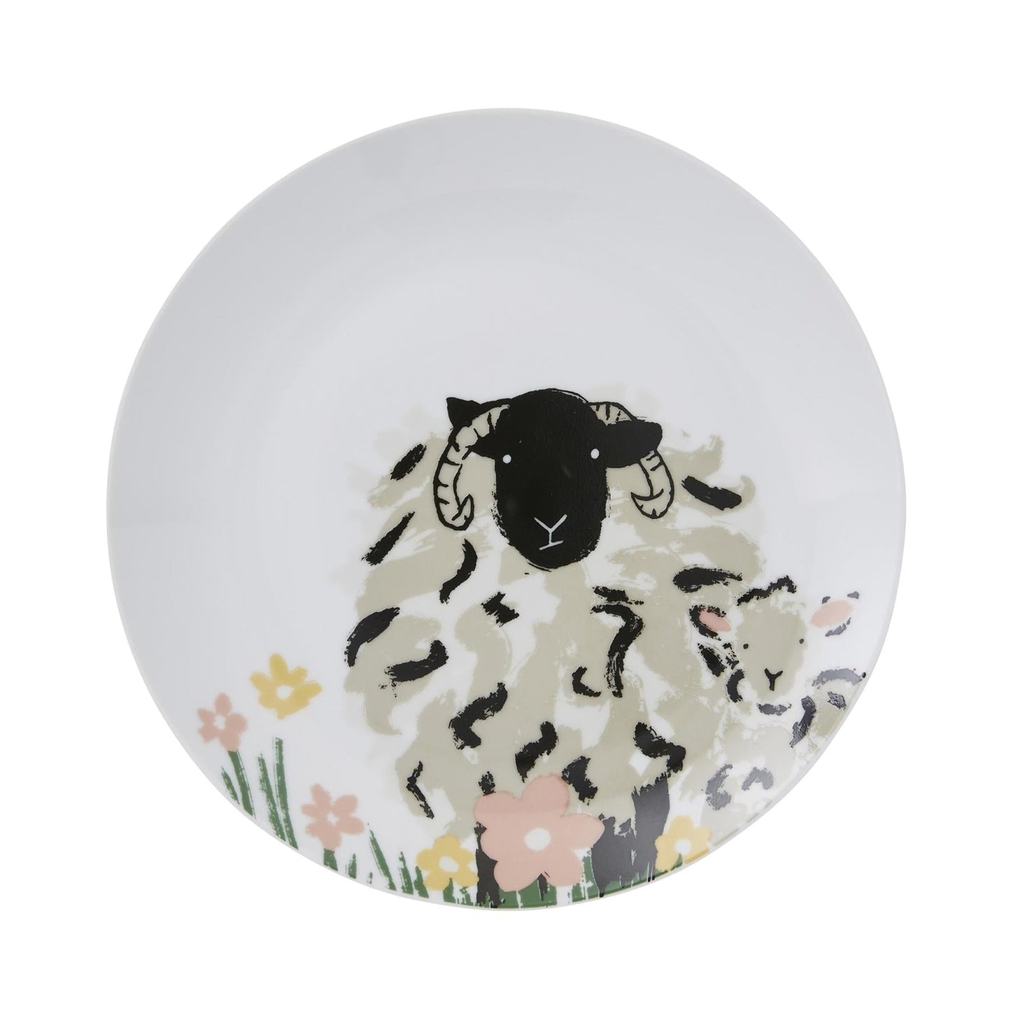 Ulster Weavers Woolly Sheep Side Plate - Porcelain - 4 Pack One Size in White - Plates - Ulster Weavers