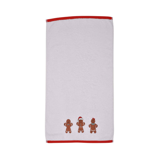 Gingerbread Hand Towel (2 pack) by Fusion Christmas in White 50 x 90cm - Hand Towel (2 pack) - Fusion Christmas