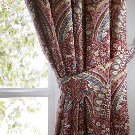Palais Pair of Pencil Pleat Curtains With Tie-Backs by Dreams & Drapes in Multicolour - Pair of Pencil Pleat Curtains With Tie-Backs - Dreams & Drapes