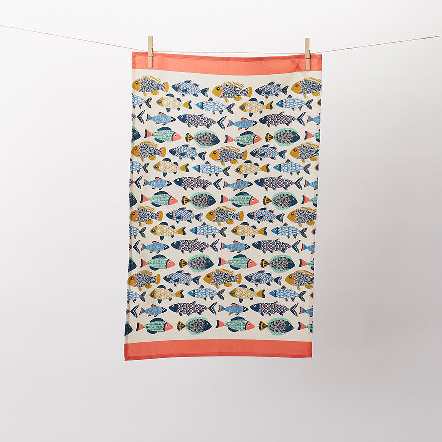 Ulster Weavers Cotton Tea Towel - Aquarium (100% Cotton, Blue) - Tea Towel - Ulster Weavers