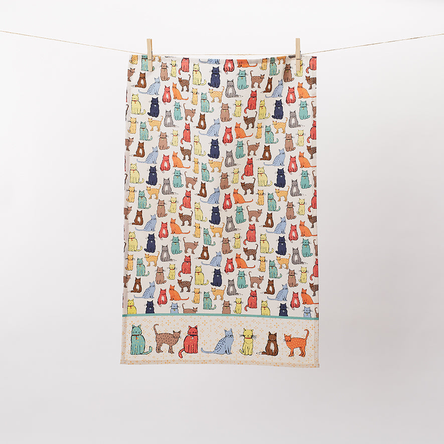 Ulster Weavers Cotton Tea Towel - Catwalk (100% Cotton, Blue) - Tea Towel - Ulster Weavers