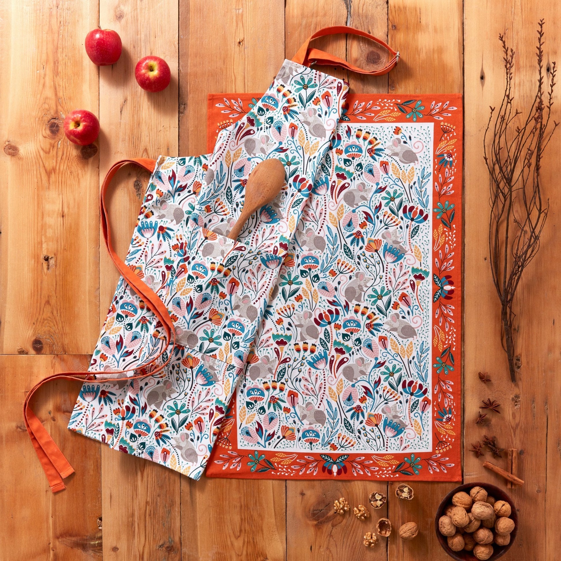 Ulster Weavers Cotton Tea Towel - Field Mice (100% Cotton, Orange) - Tea Towel - Ulster Weavers