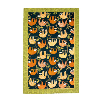 Hanging Around Cotton Tea Towel in Blue