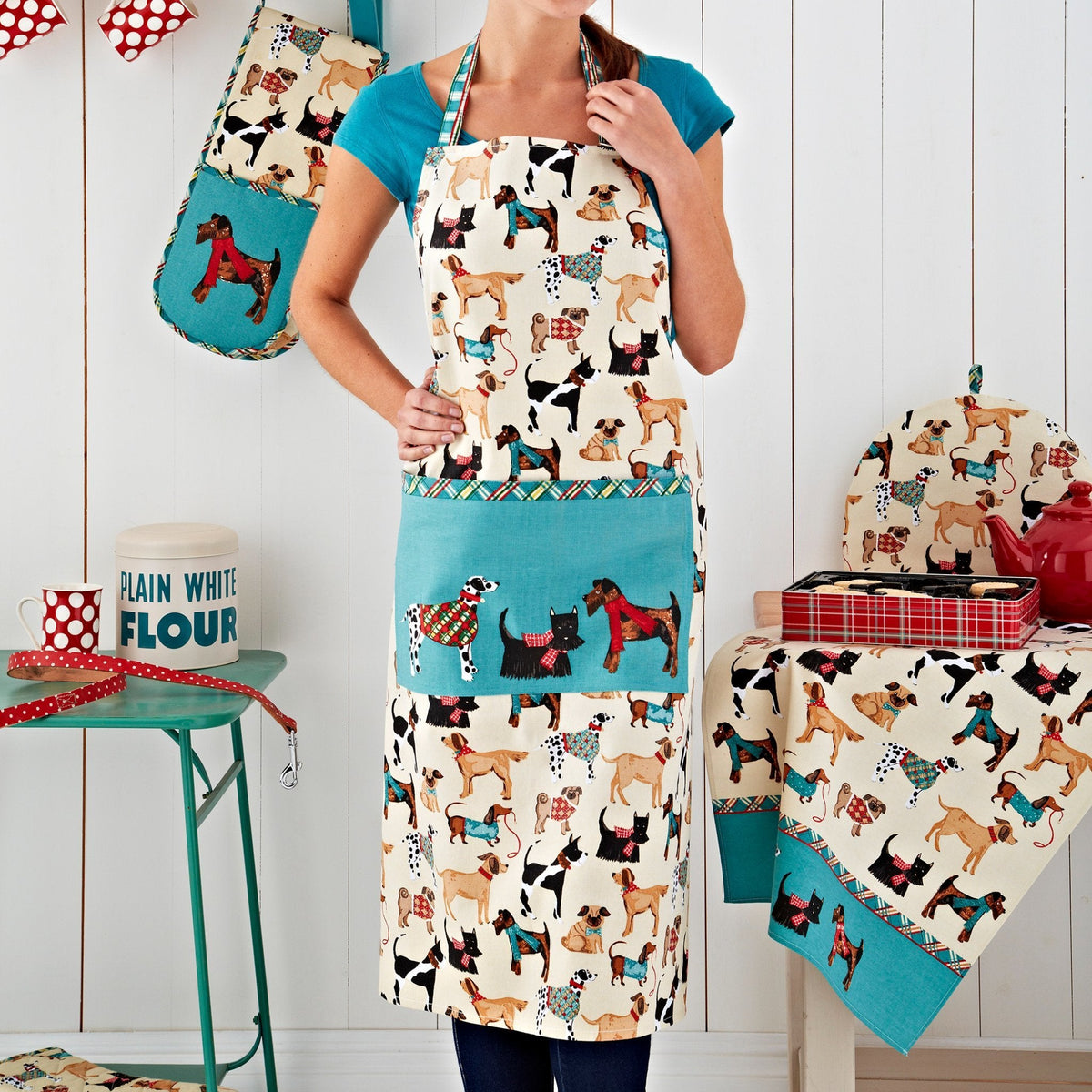 Ulster Weavers Cotton Tea Towel - Hound Dog (100% Cotton, Turqouise) - Tea Towel - Ulster Weavers