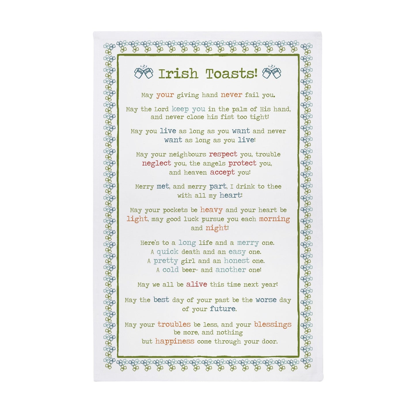 Ulster Weavers Cotton Tea Towel - Irish Toasts (100% Cotton) - Tea Towel - Ulster Weavers