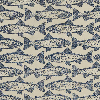 Salmon Cotton Tea Towel in Blue