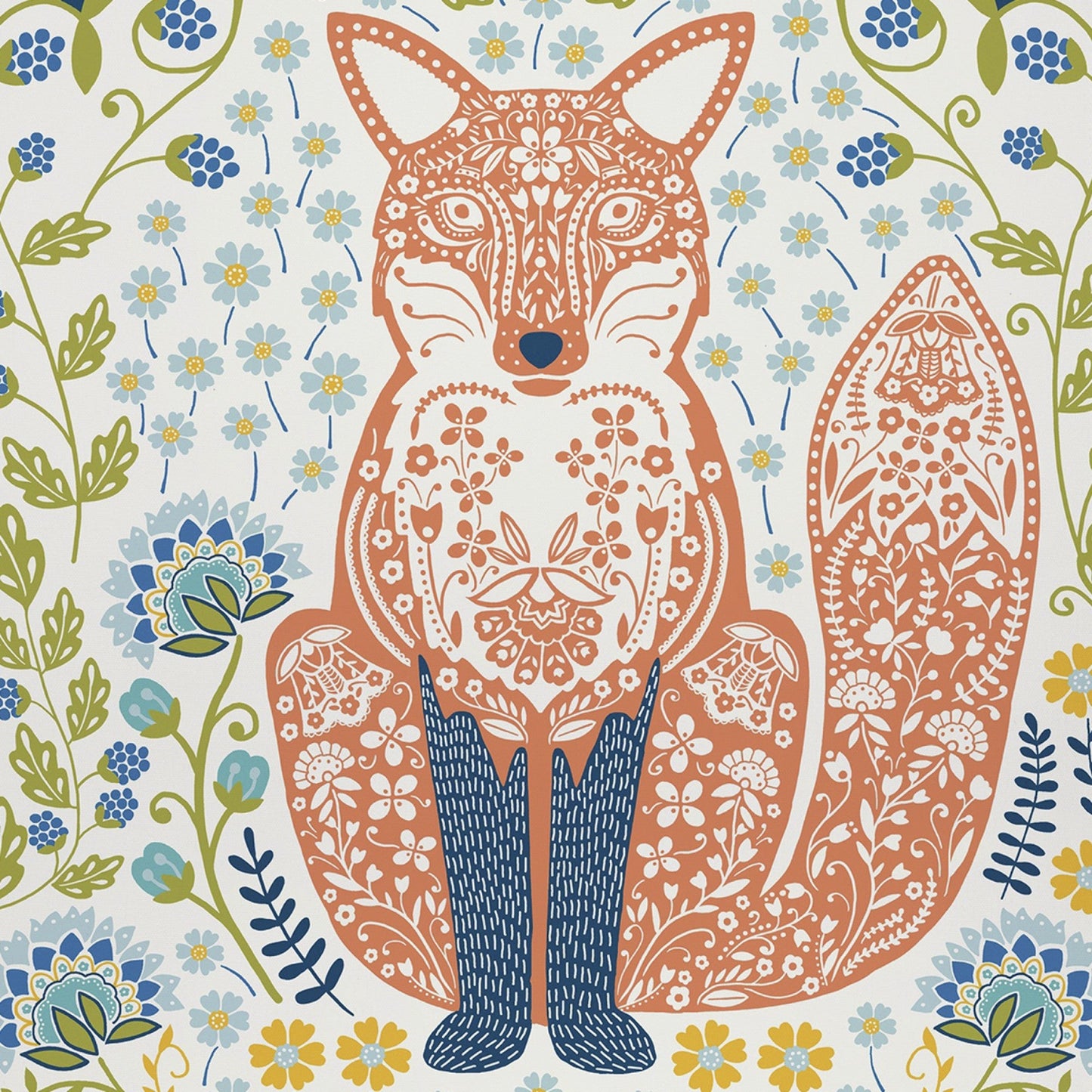 Ulster Weavers Cotton Tea Towel - Woodland Fox (100% Cotton, Blue) - Tea Towel - Ulster Weavers
