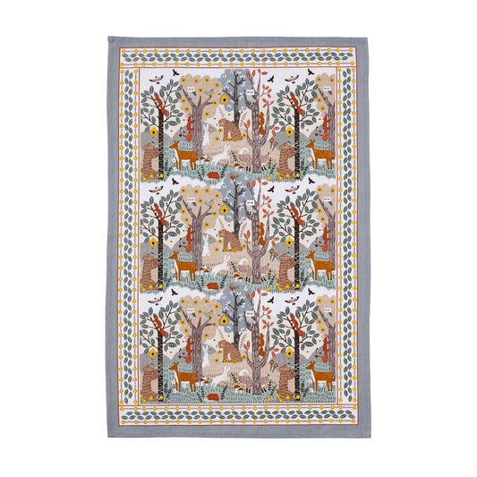 Wildwood Cotton Tea Towel in Grey