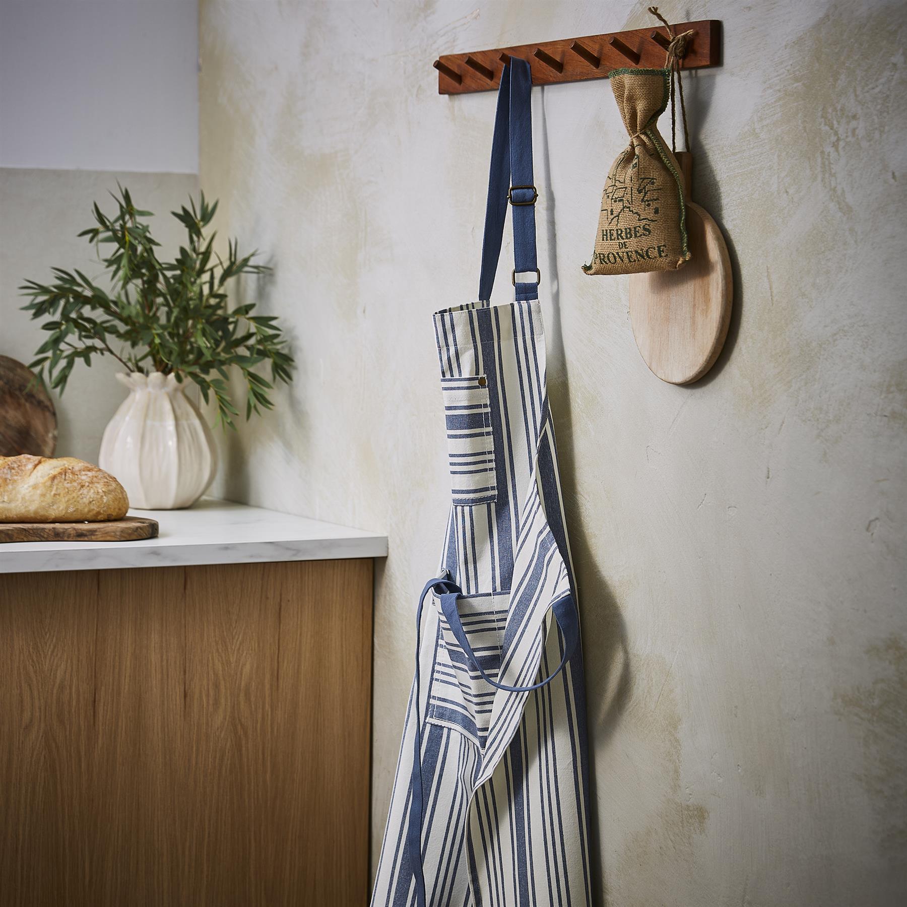 Ulster Weavers Denim Stripe Apron - Cotton One Size in Blue - Apron - Ulster Weavers