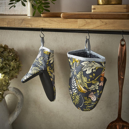 Ulster Weavers Finch & Flower Microwave Mitts - Pair One Size in Navy - Micro Mitts - Ulster Weavers