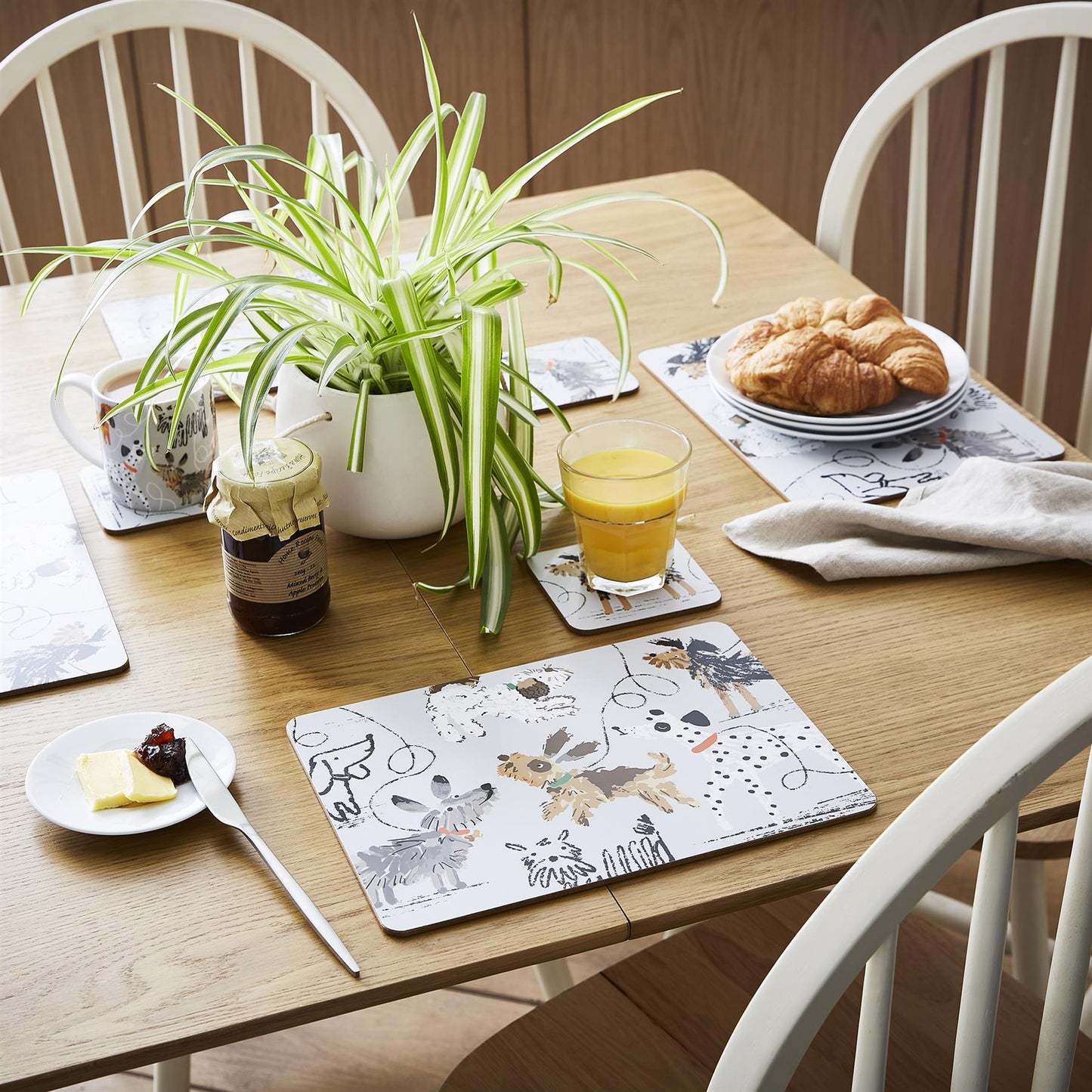 Ulster Weavers Dog Days Coasters - 4 Pack One Size in Grey - Coaster - Ulster Weavers