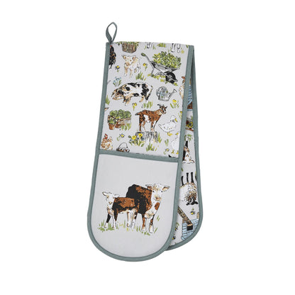 Ulster Weavers Portman Farm Double Oven Glove One Size in Grey - Double Oven Glove - Ulster Weavers