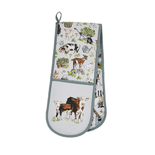 Ulster Weavers Portman Farm Double Oven Glove One Size in Grey - Double Oven Glove - Ulster Weavers
