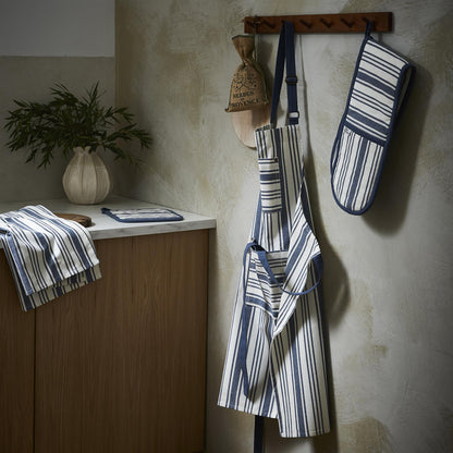 Ulster Weavers Denim Stripe Apron - Cotton One Size in Blue - Apron - Ulster Weavers