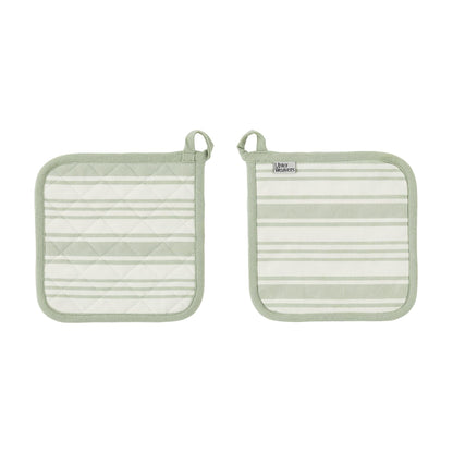 Ulster Weavers Sage Stripe Pot Mat One Size in Sage - Pot Mat - Ulster Weavers