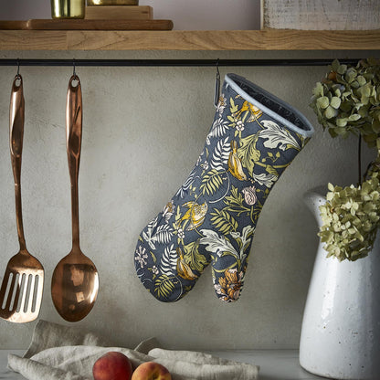 Ulster Weavers Finch & Flower Gauntlet Oven Glove One Size in Navy - Gauntlet Oven Glove - Ulster Weavers