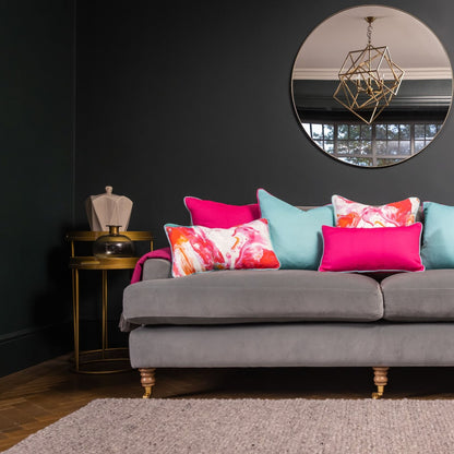 Ulster Weavers Plain Linen Cushion - Cardinal Marble (50cm x 30cm, Cerise Pink/Turquoise) -  - Ulster Weavers